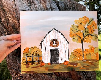 Original Fall Barn Painting by Ginger LaCour