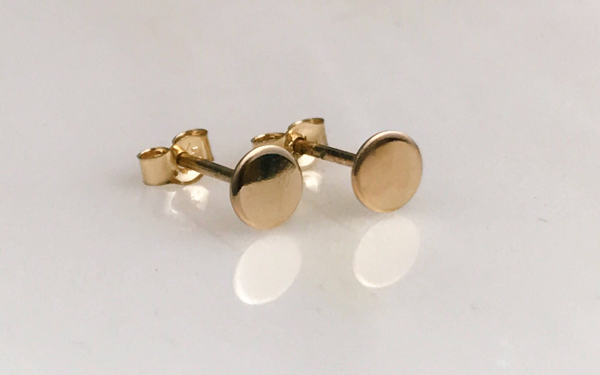 Solid gold earrings 14k gold Jewellry Solid gold stud earrings Etsy
