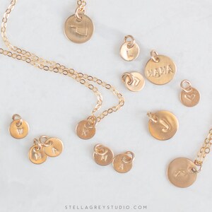 Lylou Personalized Initial Necklace // Dainty Gold Disc Necklace // Gift for Mom // Gift for Wife // Gift for Girlfriend