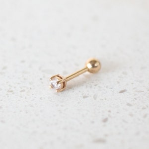 Maya 14k Solid Gold Diamond Stud Earring | 14k Gold Nap Earring