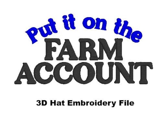 DIGITAL FILE Put in on the Farm Account 3D Puff Hat Embroidery File - Trucker Hat Design - Farm Life Machine Embroidery - Digital Download