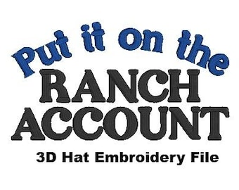DIGITAAL BESTAND Invoegen op de Ranch-account 3D Puff Hat-borduurbestand - Trucker Hat Design - Farm Life machineborduurwerk - digitale download