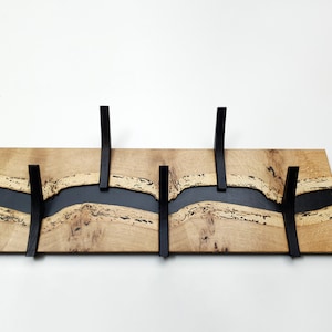 Coat hook rack in oak, kitchen towel hooks, robe and bath towel hooks