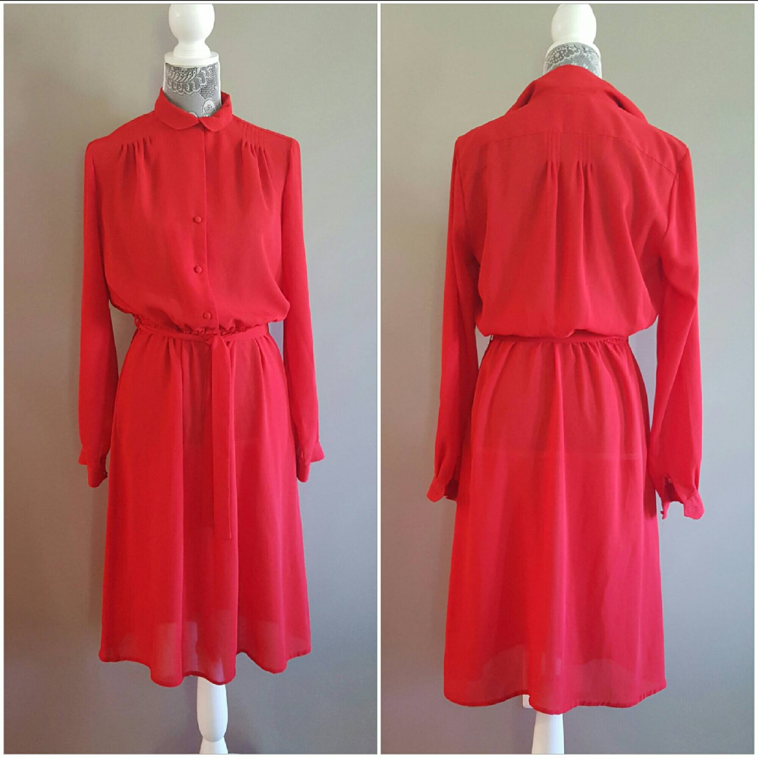 womens red shift dress