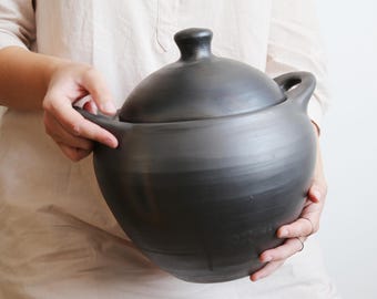 Large Handmade Clay Pot for Oven Cooking
