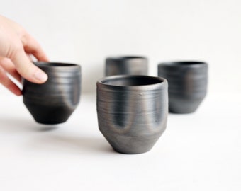 Lungo coffee cups - raku ceramics - ceramicnetwork - clay cups - rustic cups - scandinavian design - coffee lovers gift - nordic design