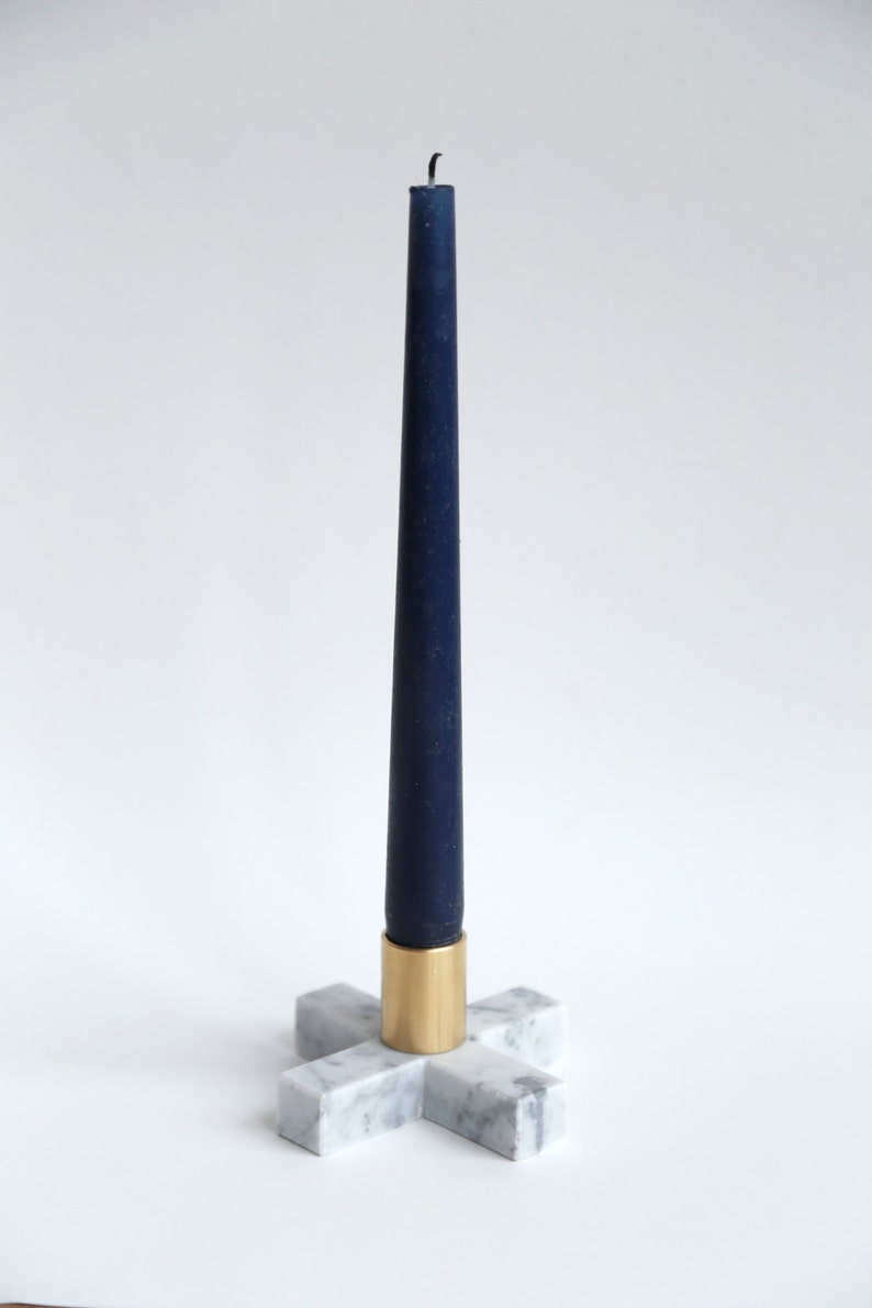 Marble Candle Holder Brass Candle Holder Scandinavian Home Etsy