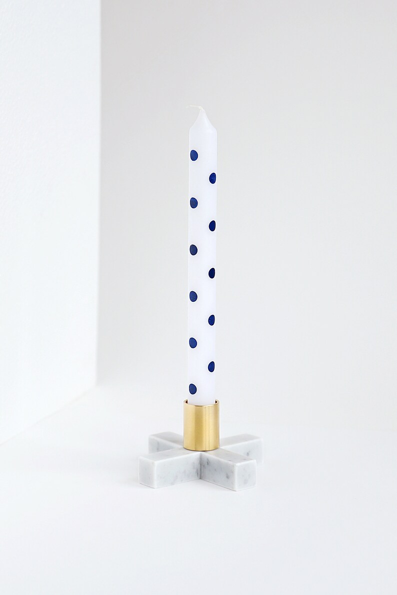 Marble Candle Holder Brass Candle Holder Scandinavian Home Etsy