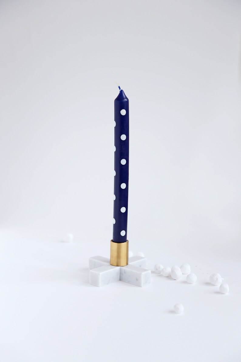 Marble Candle Holder Brass Candle Holder Scandinavian Home Etsy