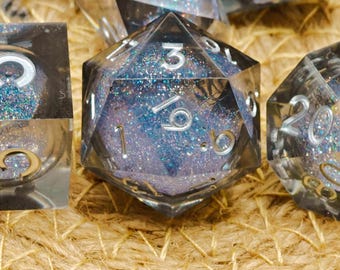 Liquid Dice, Handmade Liquid Core Dice Set for Dungeons and Dragons, Liquid Core D and D Dice Set for Gifts, RPG MTG Dice Set