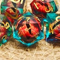 Red Blue Dragon Eye Dice Liquid Core Dice Set, Handmade Sharp Edge Resin Dice for DnD, RPG, Tabletop Games, D20 Dice Set, DND Player Gift product logo