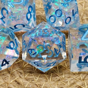 Handgjorda hartstärningar, tärningar med skarp kant, polyedriska tärningar för D20 D+D Dungeon and Dragon, Pathfinder-tärningar, rollspel D- och D-tärningar