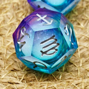 Constellation Liquid Core dnd Dice Set for Role Playing Games, 3PCS Liquid Core Dungeons and Dragons Dice Set for D&D Gift