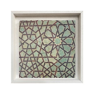Sky Blue Ottoman Seljuk Geometric Stone Tile - MEDIUM