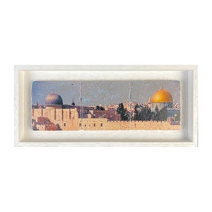 Masjid Al-Aqsa Jerusalem Palestine Islamic Gift Framed Stone Wall Art Travertine Ceramic Tile