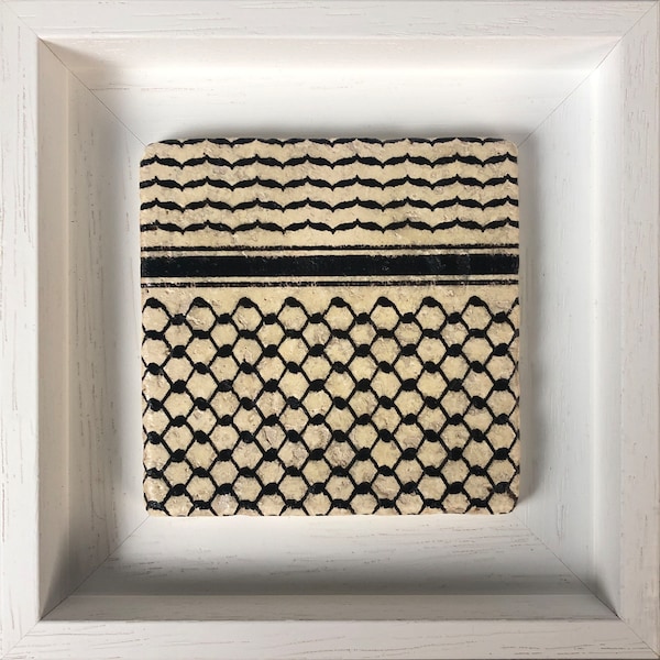 Arte de piedra con diseño de keffiyeh palestino PEQUEÑO