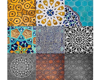 Greeting Cards Moorish Persian Moroccan Mosaic Universal Blank Any Occasion Arabesque Traditional Geometric Patterns