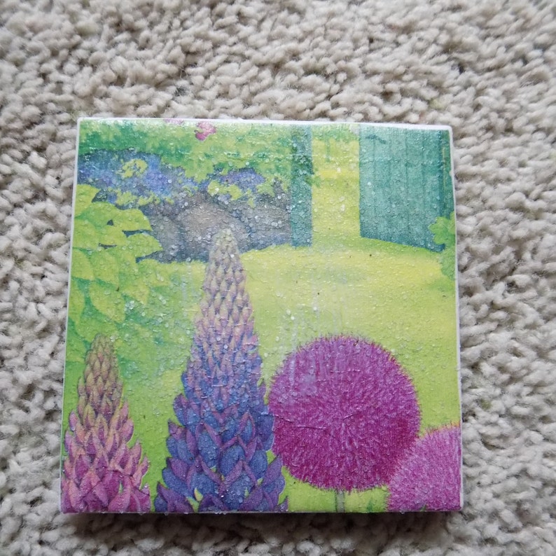 Blooming Garden Ceramic Tile Coasters set of 4 Etsy