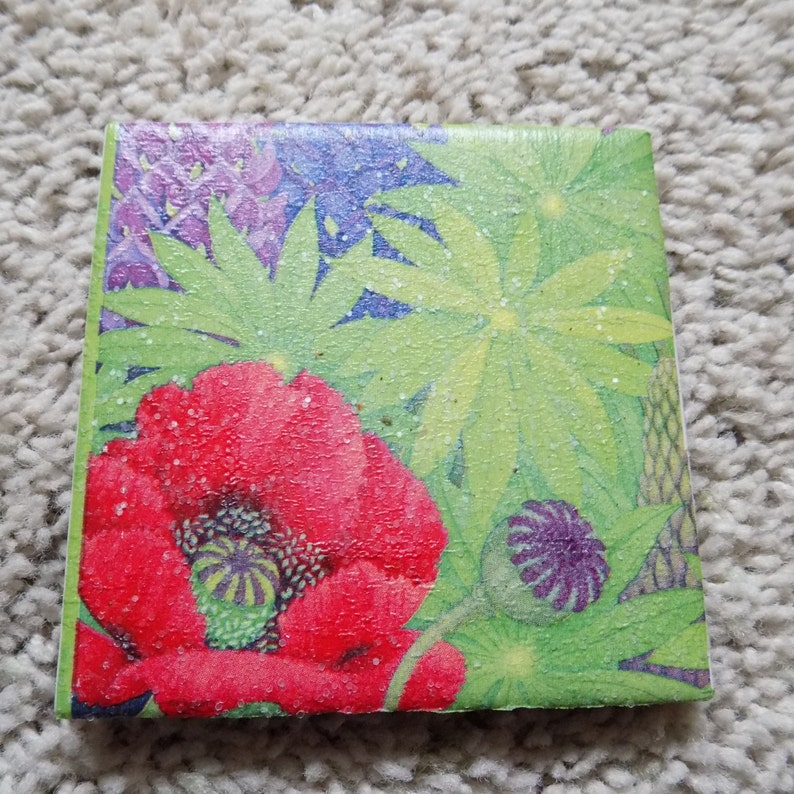 Blooming Garden Ceramic Tile Coasters set of 4 Etsy