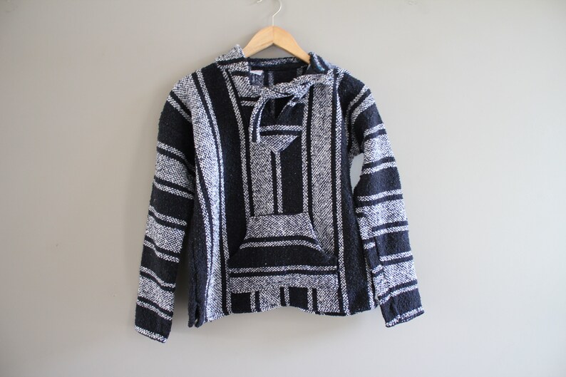 GRUNGE Baja Pullover Dark Blue DRUG RUG Hippie Pixie Hooded Etsy Canada