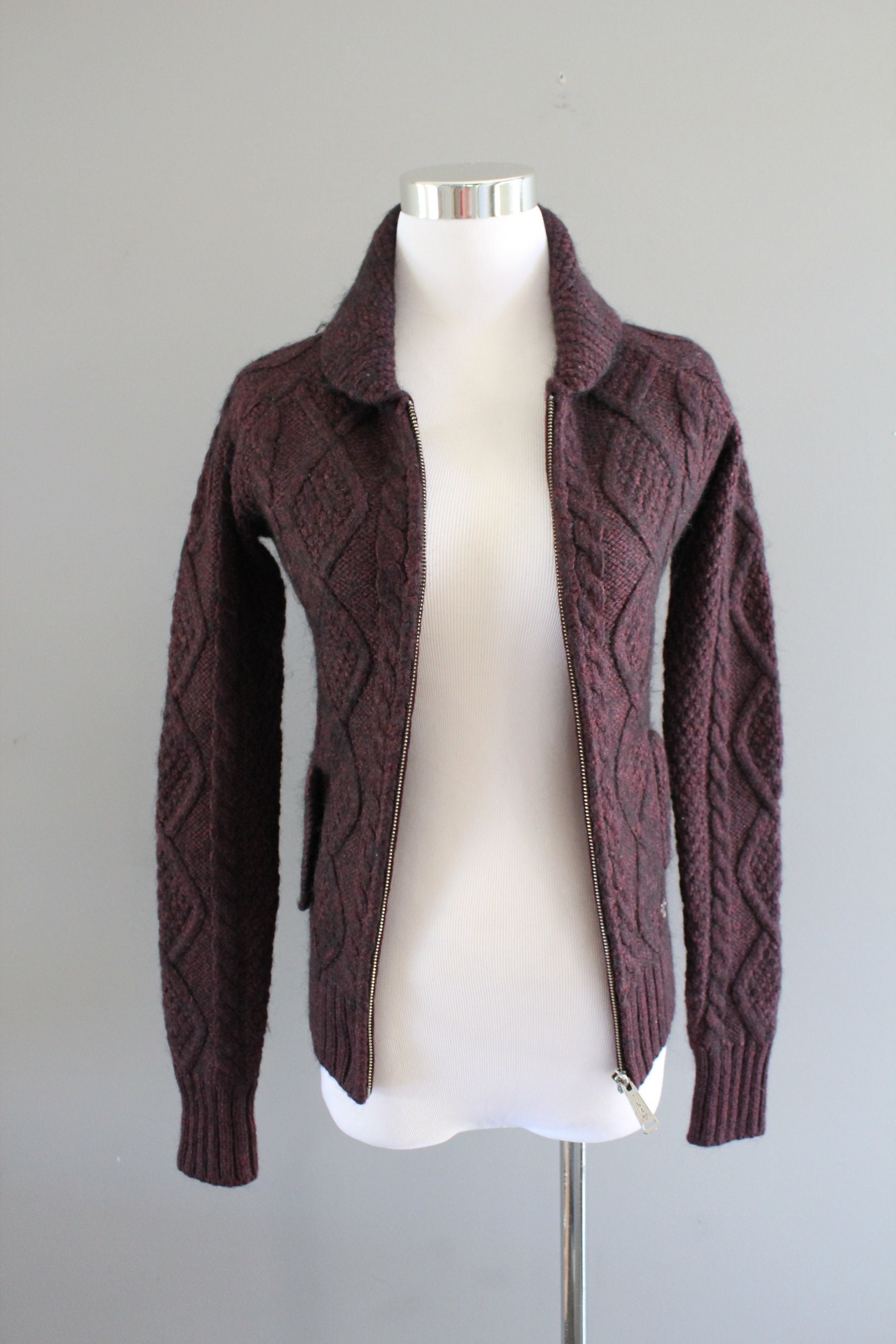 Thom Browne Merino Wool Cardigan Burgundy [1611] | eBay
