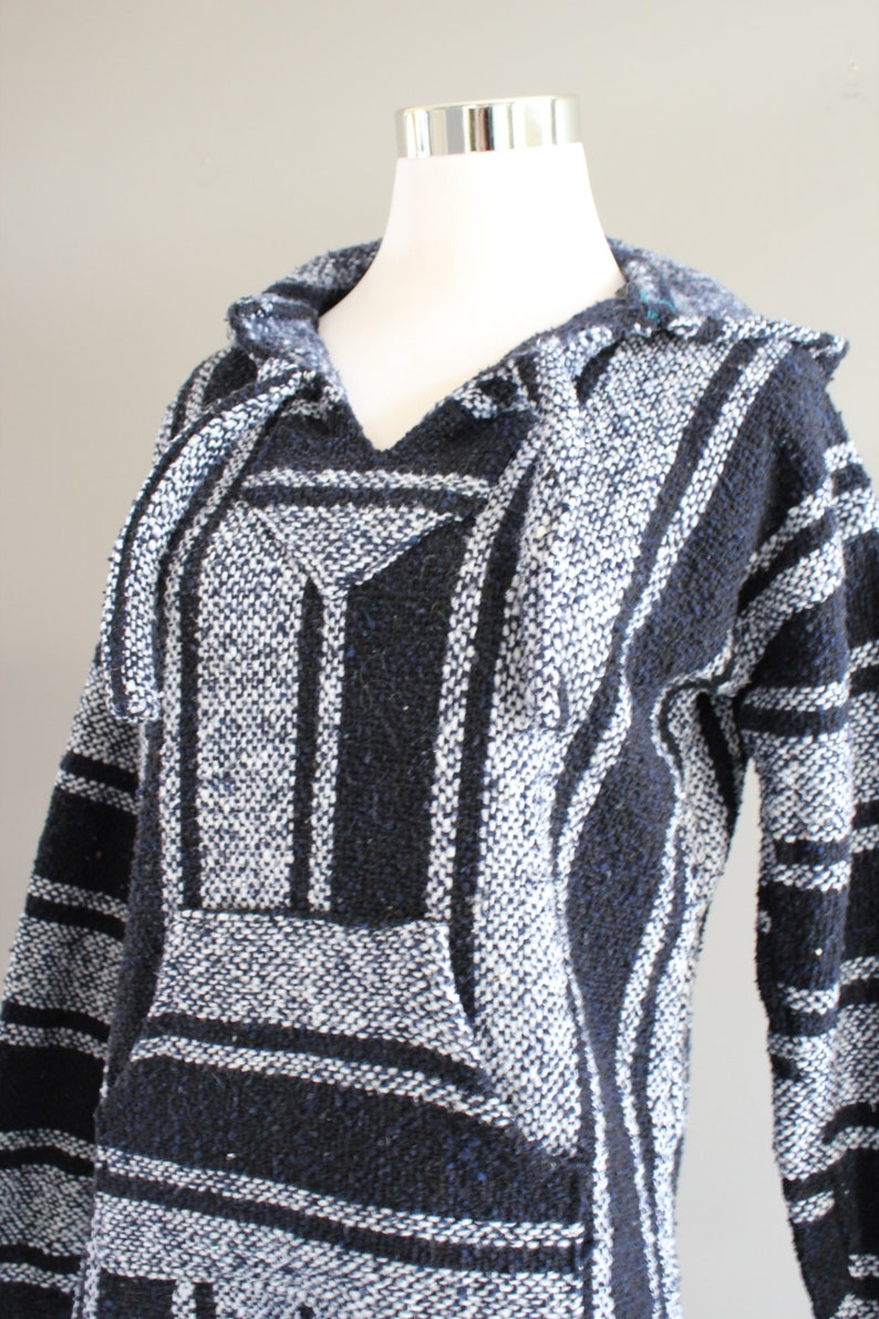 GRUNGE Baja Pullover Dark Blue DRUG RUG Hippie Pixie Hooded Etsy Canada