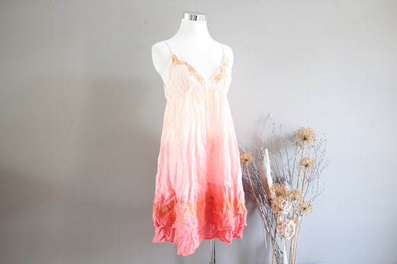 Vintage Tie Dye Cami Dress Summer Casual Midi Dress Spaghetti