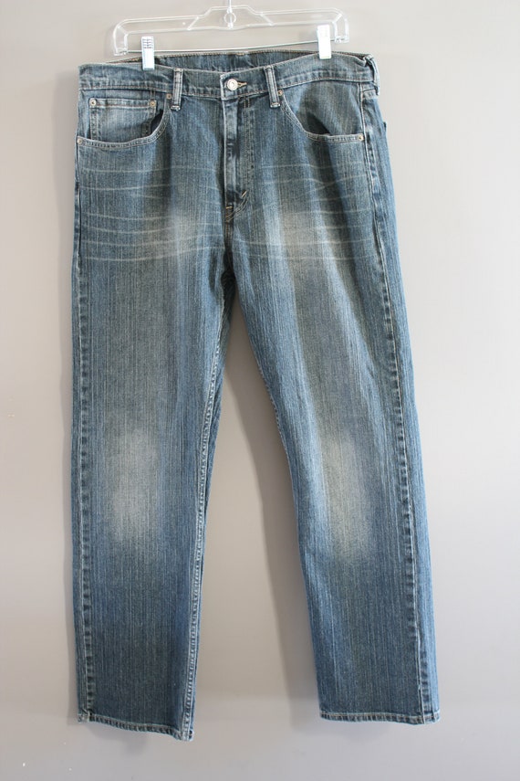 Levis 505 Jeans stonewashed dark blue regular fit… - image 2