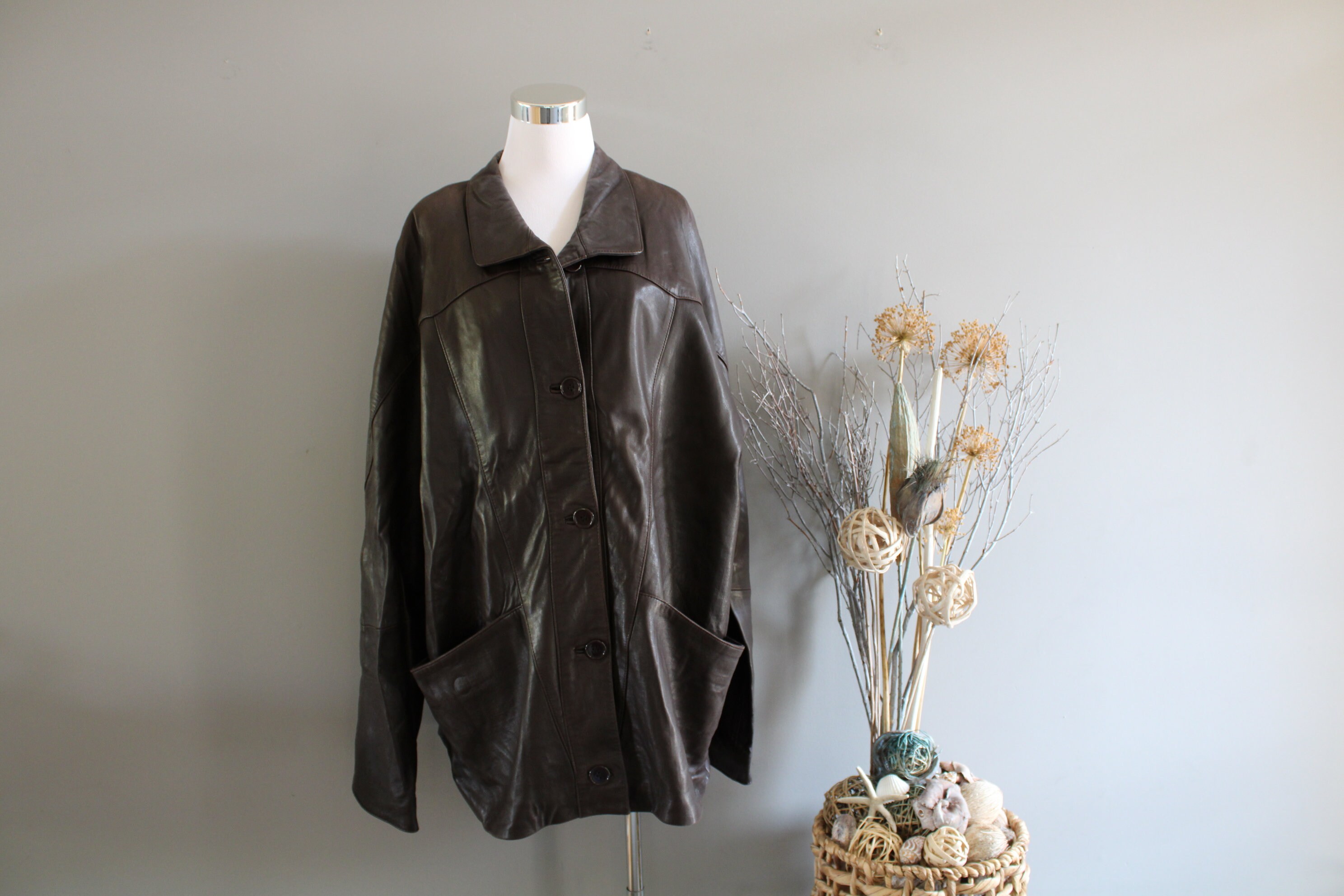 Vintage Genuine Leather Coat Genuine Leather Parka Brown - Etsy Canada