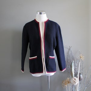 navy boiled wool jacket