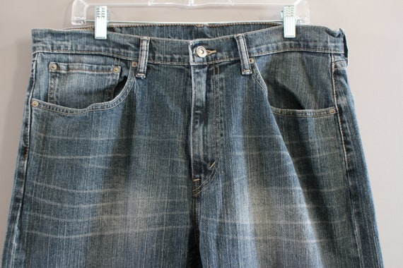 Levis 505 Jeans stonewashed dark blue regular fit… - image 4