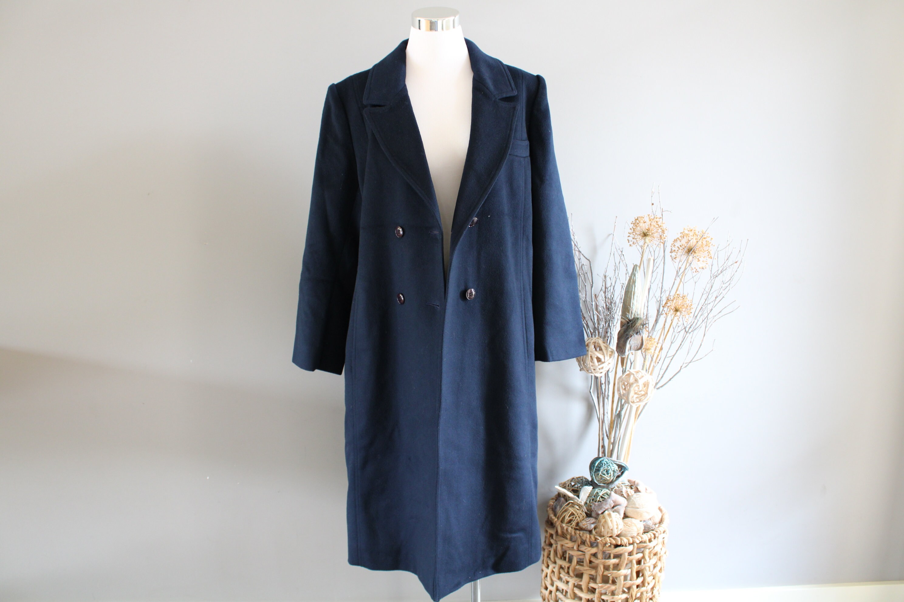 Vintage Holt Renfrew Pure Virgin Wool Long Coat Royal Blue Wool Winter Overcoat Double Breasted Peacoat Size M Made in Canada 90s O196A Etsy Canada