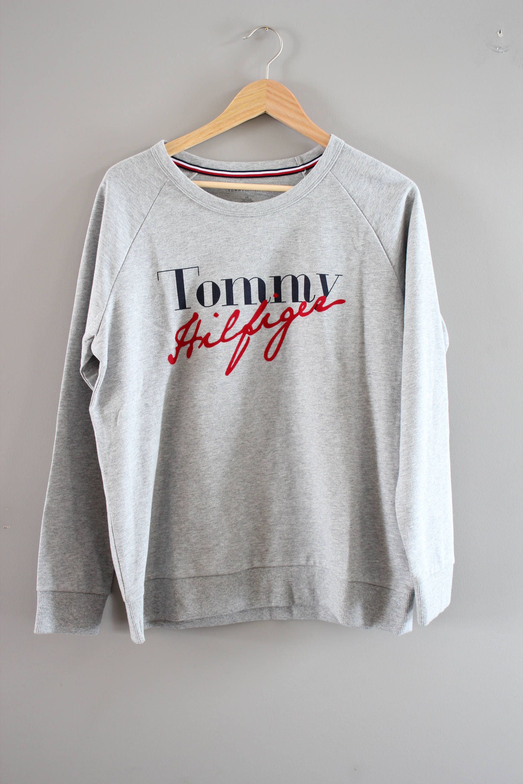 Tommy Hilfiger Sweatshirt Grey Sweater Tommy Hilfiger Pullover - Etsy ...