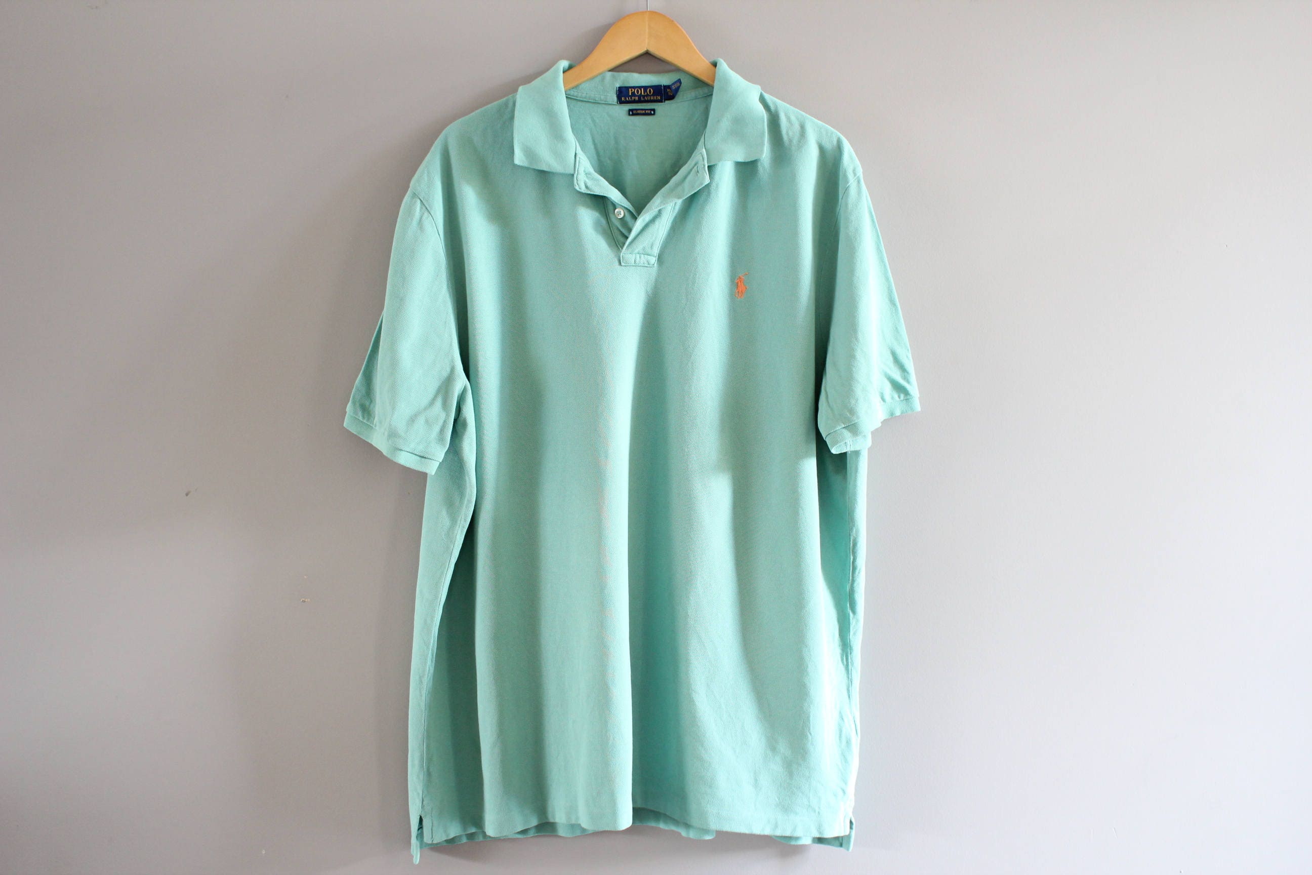 Ralph Lauren polo camisa pastel algodón verde punto clásico Etsy