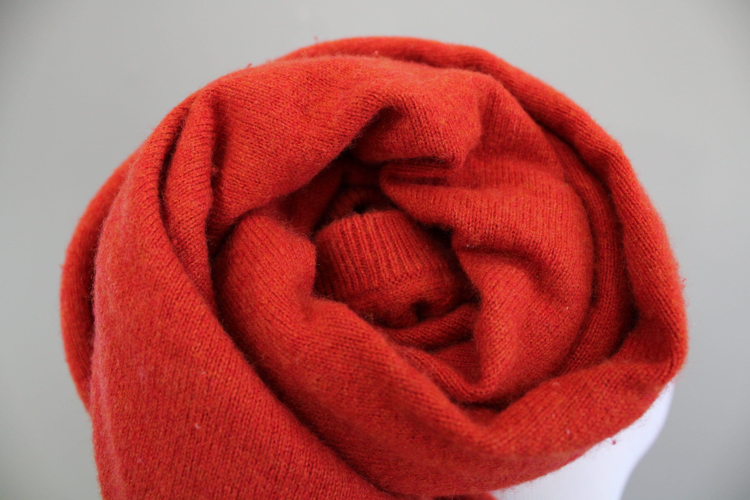 MAISON CARRÉE CASHMERE Stardust STOLE Vintage 100% Cashmere Sweater Deep Orange Ultra Soft