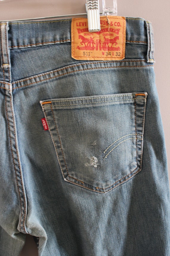 Levis 511 Jeans Slim Fit Tapered Cut Stonewashed … - image 7