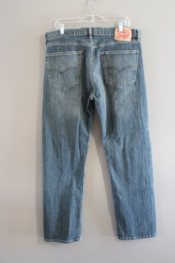 Levis 505 Jeans stonewashed dark blue regular fit… - image 6