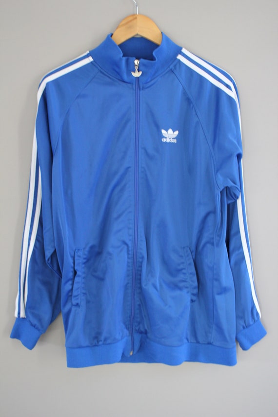 blue adidas zip up