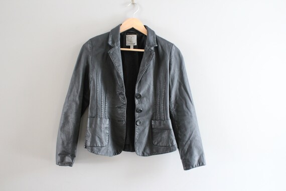 Genuine Leather Black Blazer Jacket Genuine Leathe