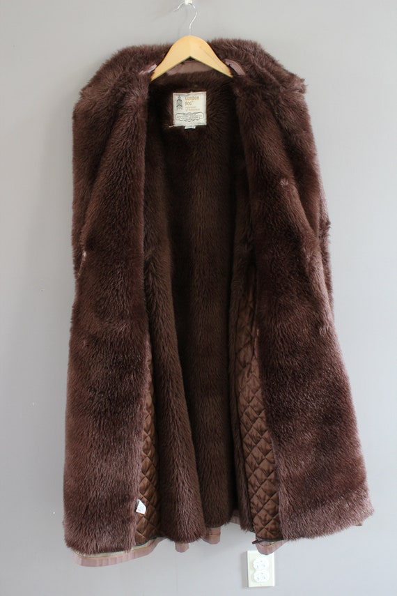 Vintage London Fog Fur Trench Coat Shearling Insulated
