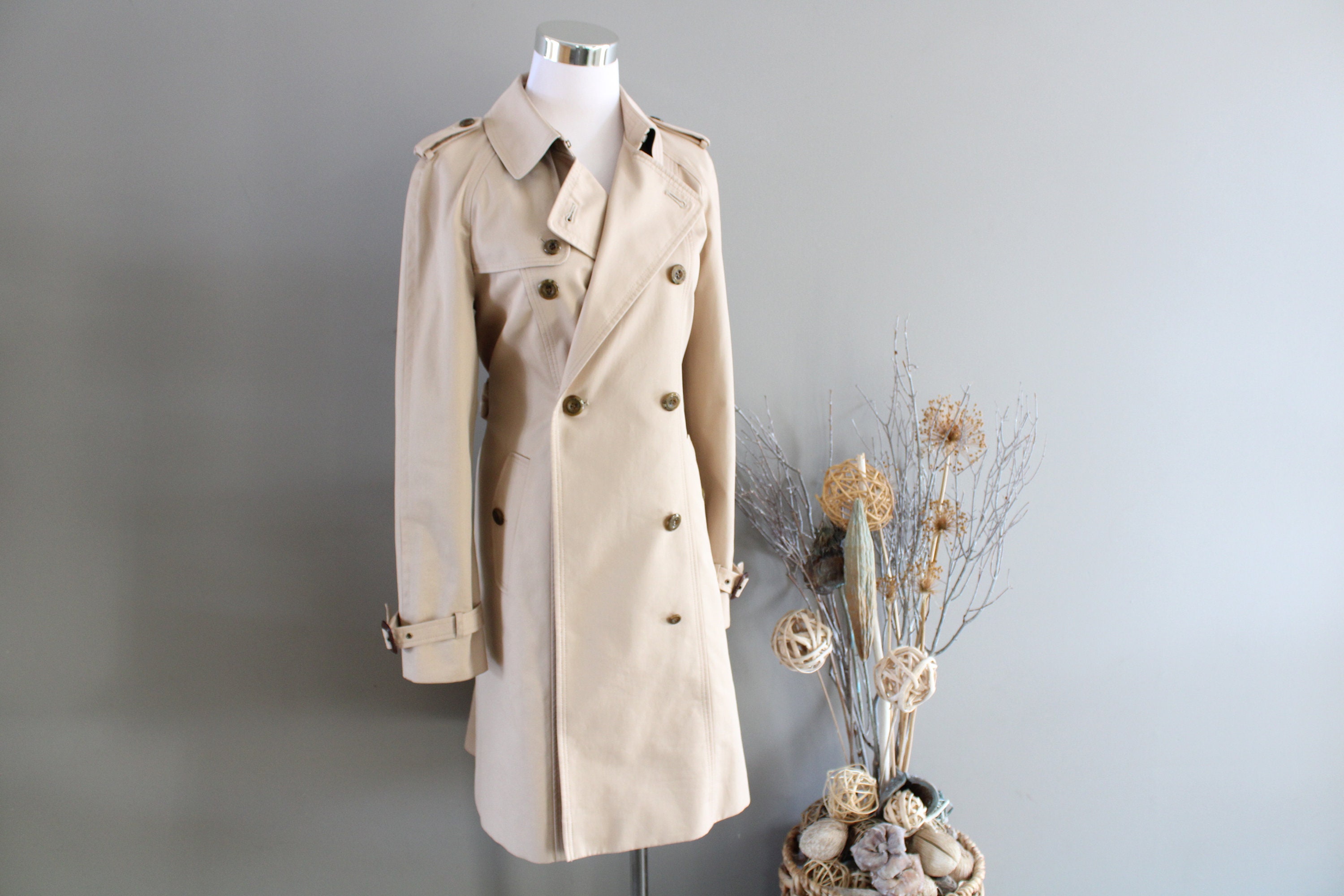 Vintage Reversible Double Breasted Canvas Trench Coat