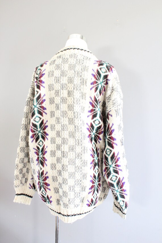 Vintage Handmade Wool Cardigan Nordic Cardigan No… - image 7