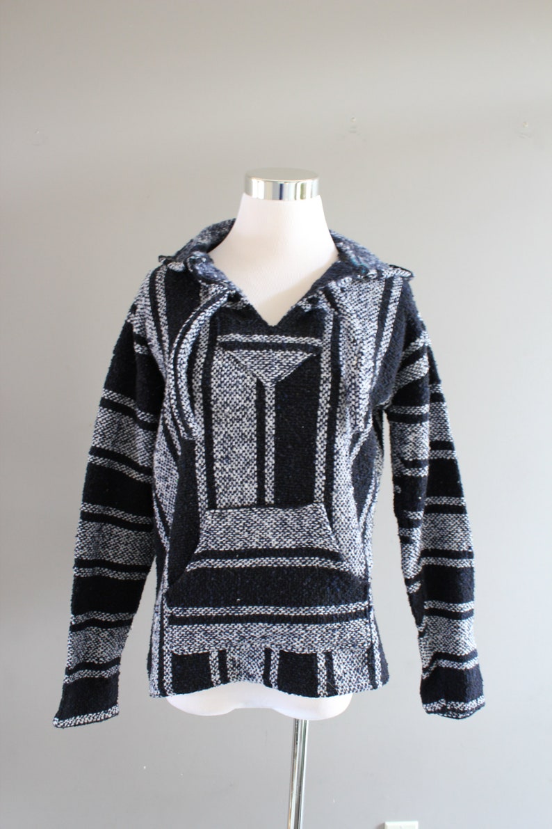 GRUNGE Baja Pullover Dark Blue DRUG RUG Hippie Pixie Hooded Etsy Canada