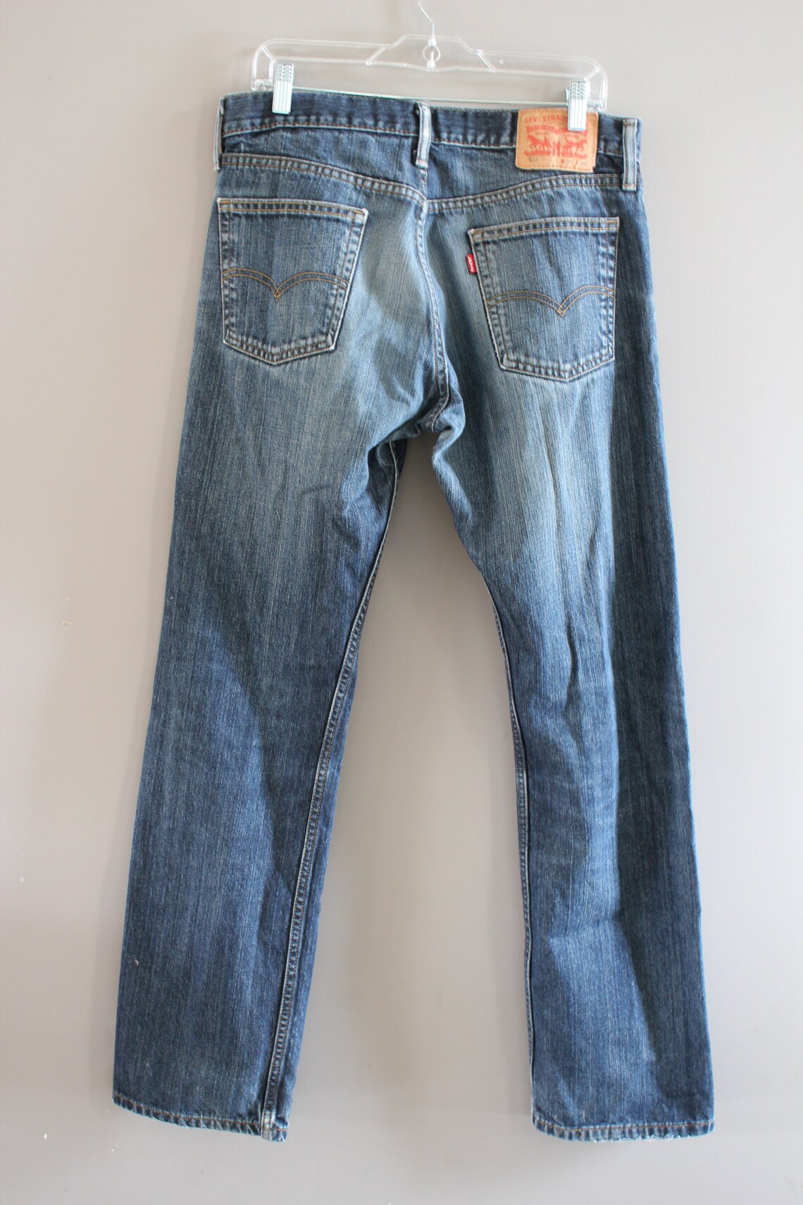 Levis 514 Jeans Stonewashed Dark Blue Zip Fly Straight Leg Etsy