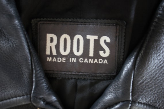 Vintage ROOTS Black Leather Jacket Made 