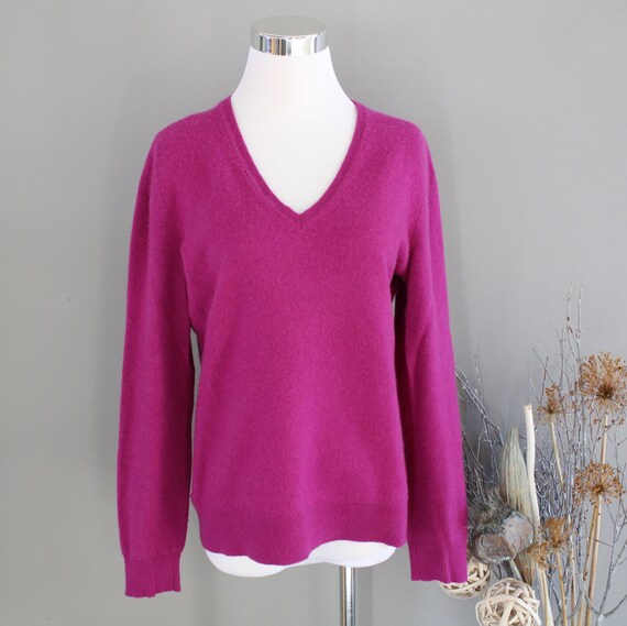 Vintage 100 Cashmere Sweater Pink Ultra Soft Cashmere Jumper V Neck Minimalist Slouchy Sweater 90s Size L K287A Etsy Canada