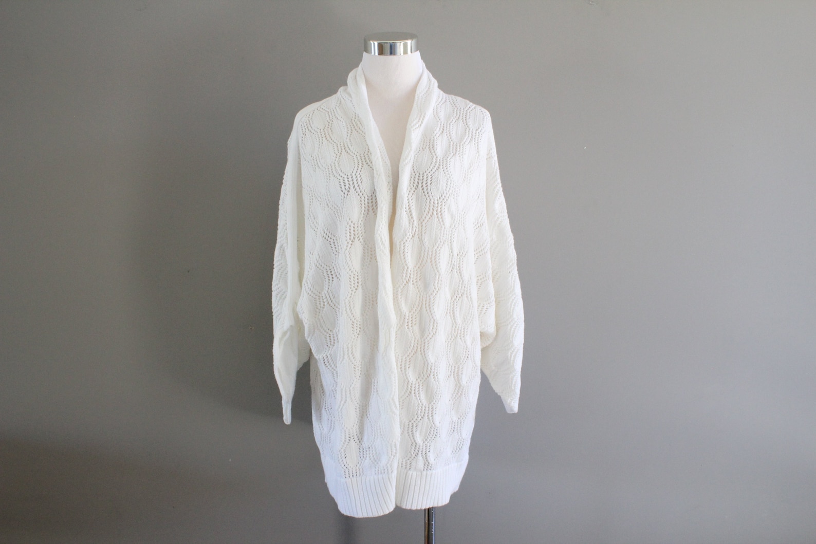 Vintage Crochet Cardigan White Poncho White Cardigan Cotton - Etsy
