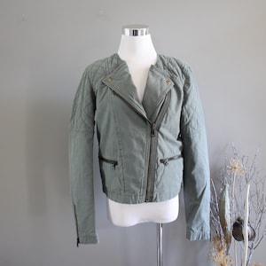Vintage GAP Canvas Bikerjacke: Gesteppte Motorfliegerjacke