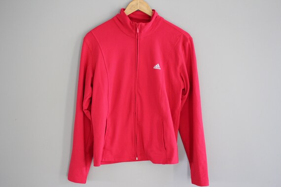 red adidas zip up