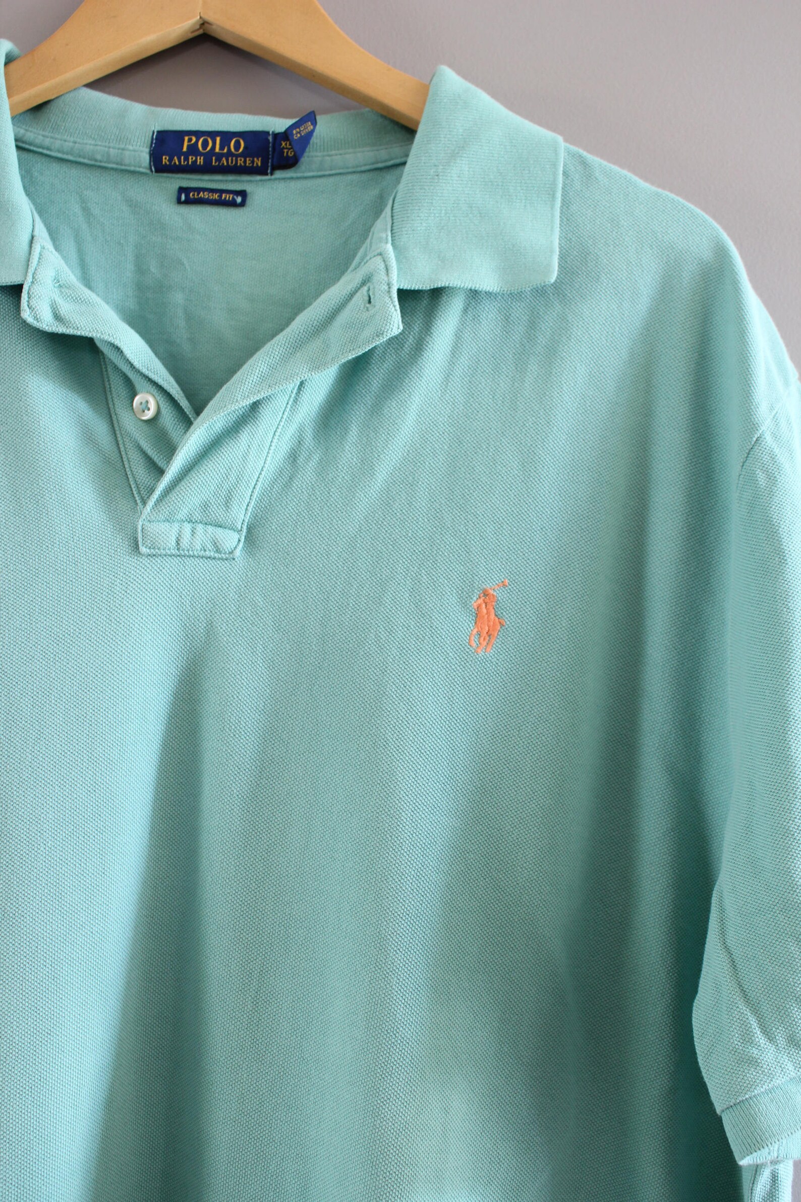 Ralph Lauren polo camisa pastel algodón verde punto clásico Etsy España